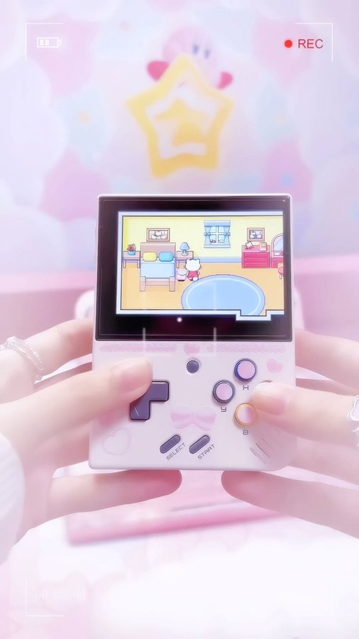 Instagram post by @softshoujo for LITNXT. Caption reads: reliving my childhood with @litnxt_official miyoo....