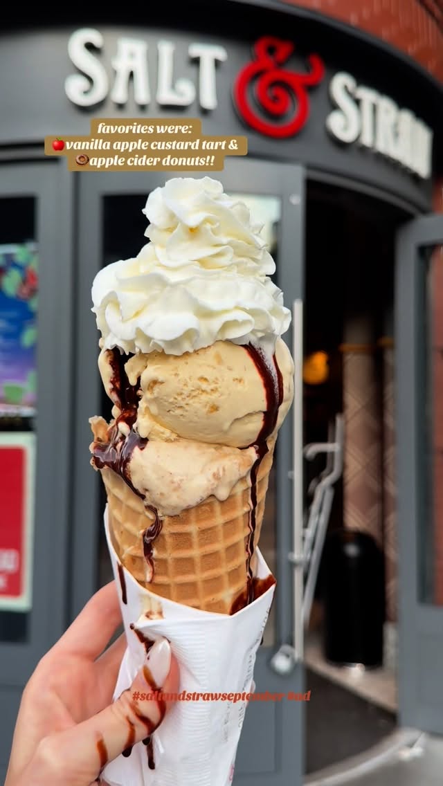 Instagram post by @global_grubs for Salt & Straw. Caption reads: 𝓕𝓪𝓵𝓵-ing for @saltandstraw 's September ice....