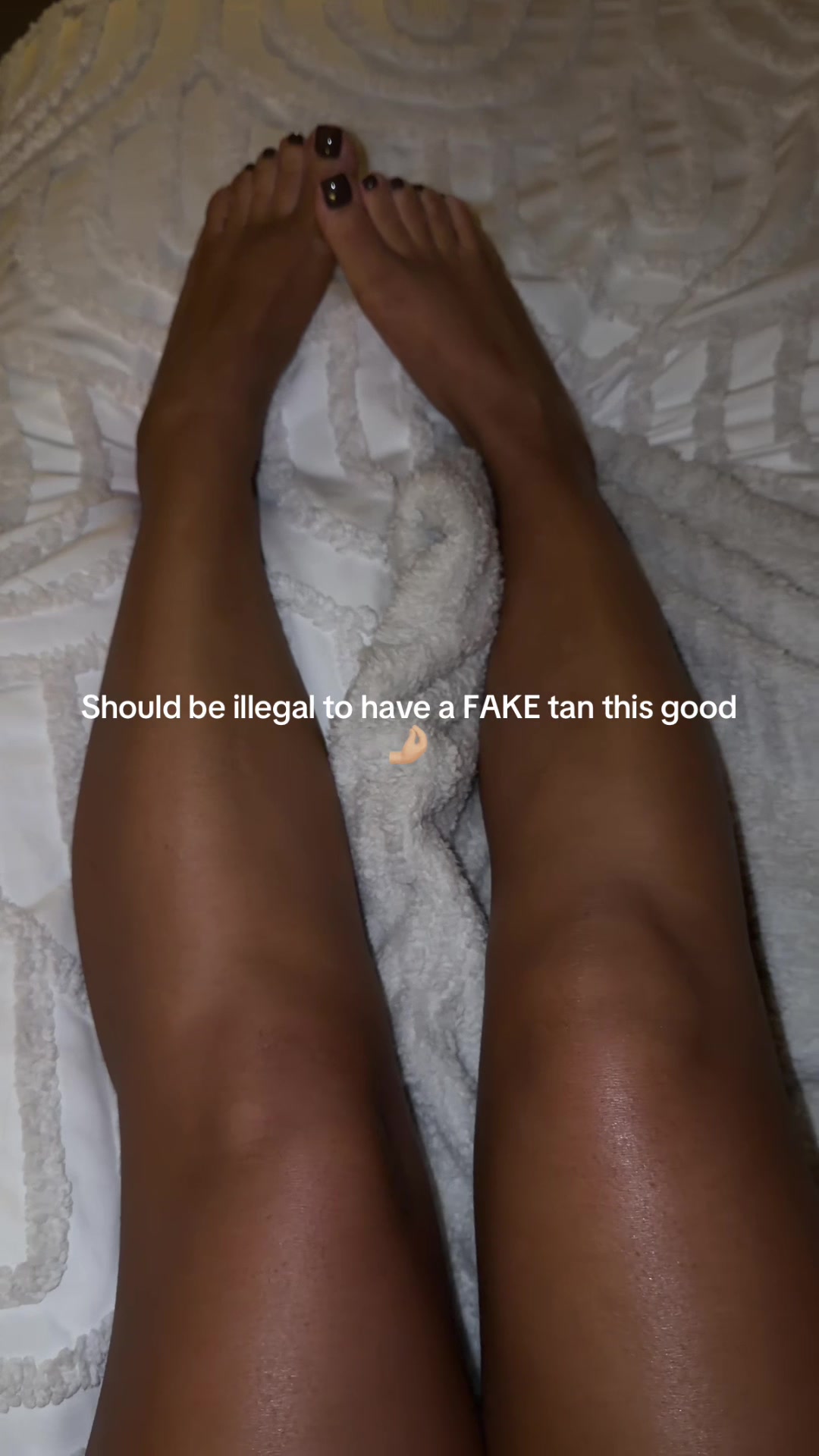 TikTok post by @erldx2 for Rose & Caramel. Caption reads: EVERYTIME @Rose & Caramel ✨ #fyp #faketan....