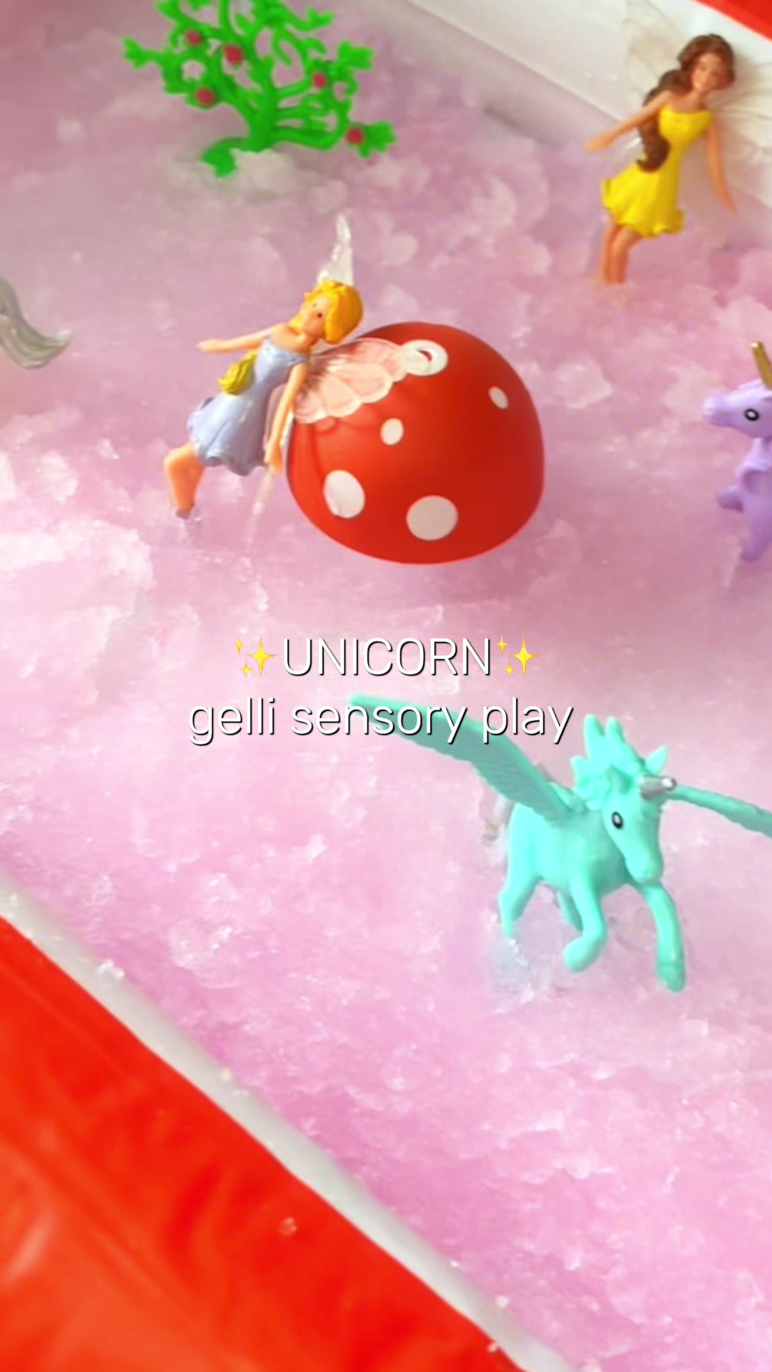 TikTok post by @samlukx for Zimpli Kids. Caption reads: [...] £9! 🦄✨Unicorn fantasy gelli play by @Zimpli....