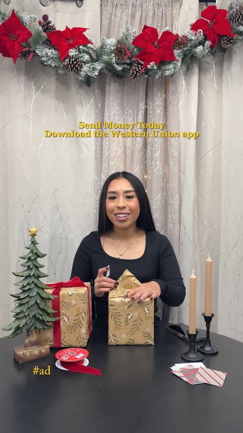 Instagram post by @itsjess.guevara for Western Union. Caption reads: [...] from celebrating together. 💛🎁 #ad....