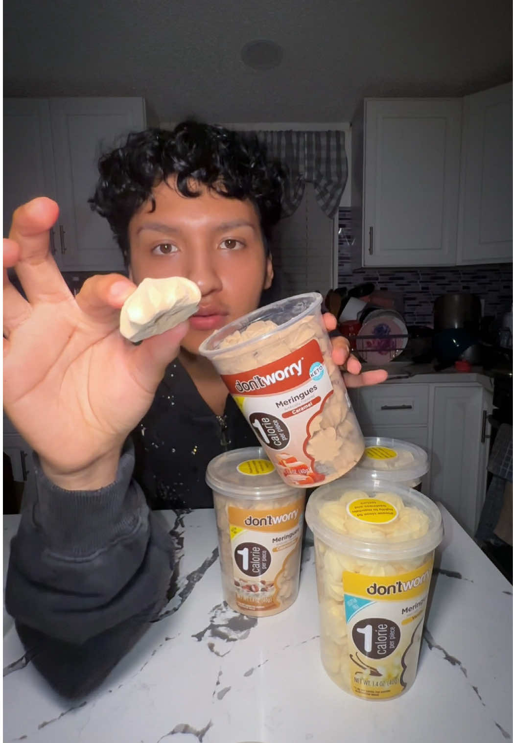 TikTok post by @vaniblanco for dontworry snacks. Caption reads: My new fav midnight snack😍🍪 @dontworry snacks....