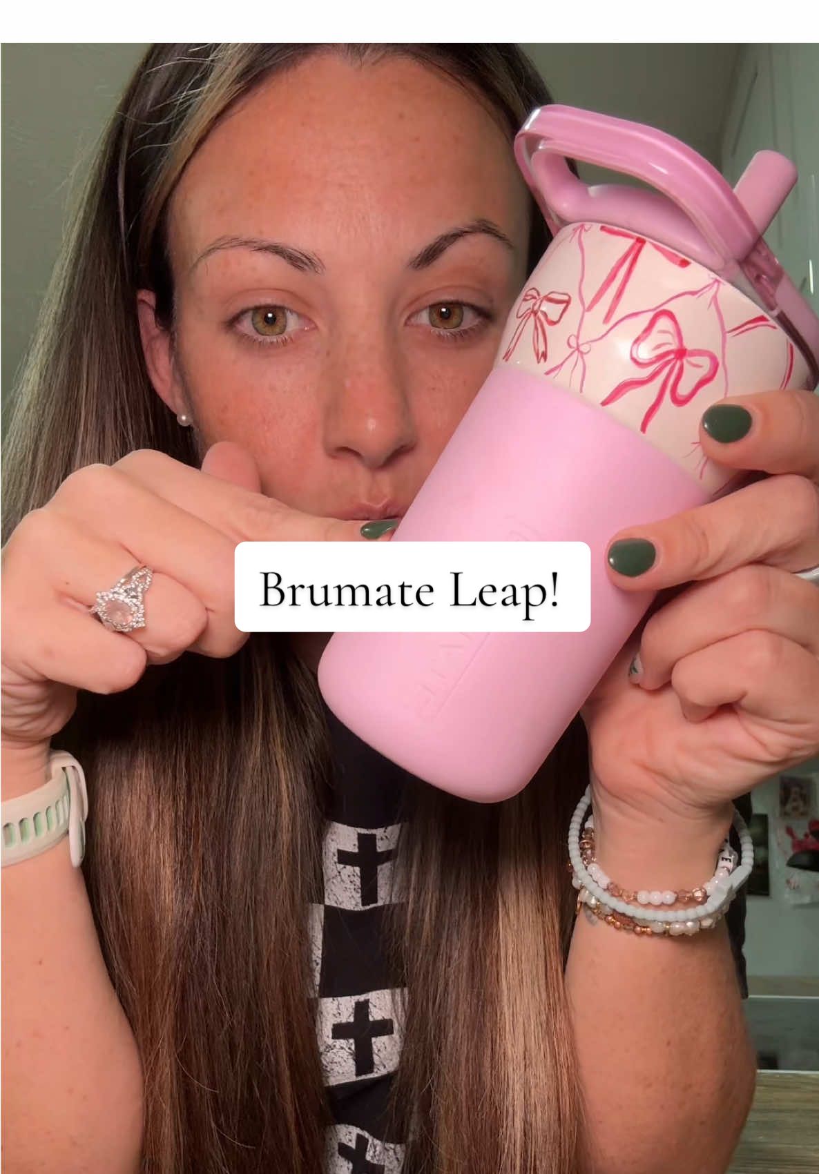 TikTok post by @_kimberly.co_ for BruMate. Caption reads: [...] cute in this little tumbler! #brumate....