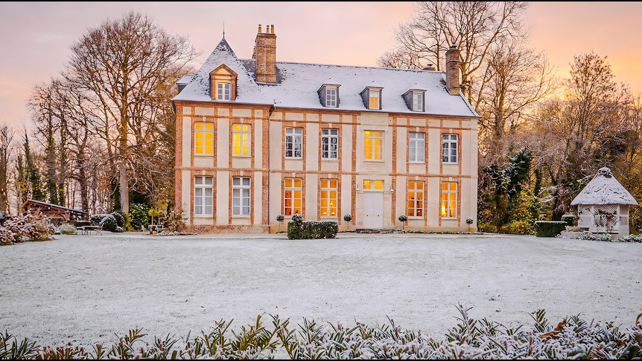 YouTube post by @HowToRenovateAChateau for Surfshark. Caption reads: Getting into Christmas Mood at our Château.