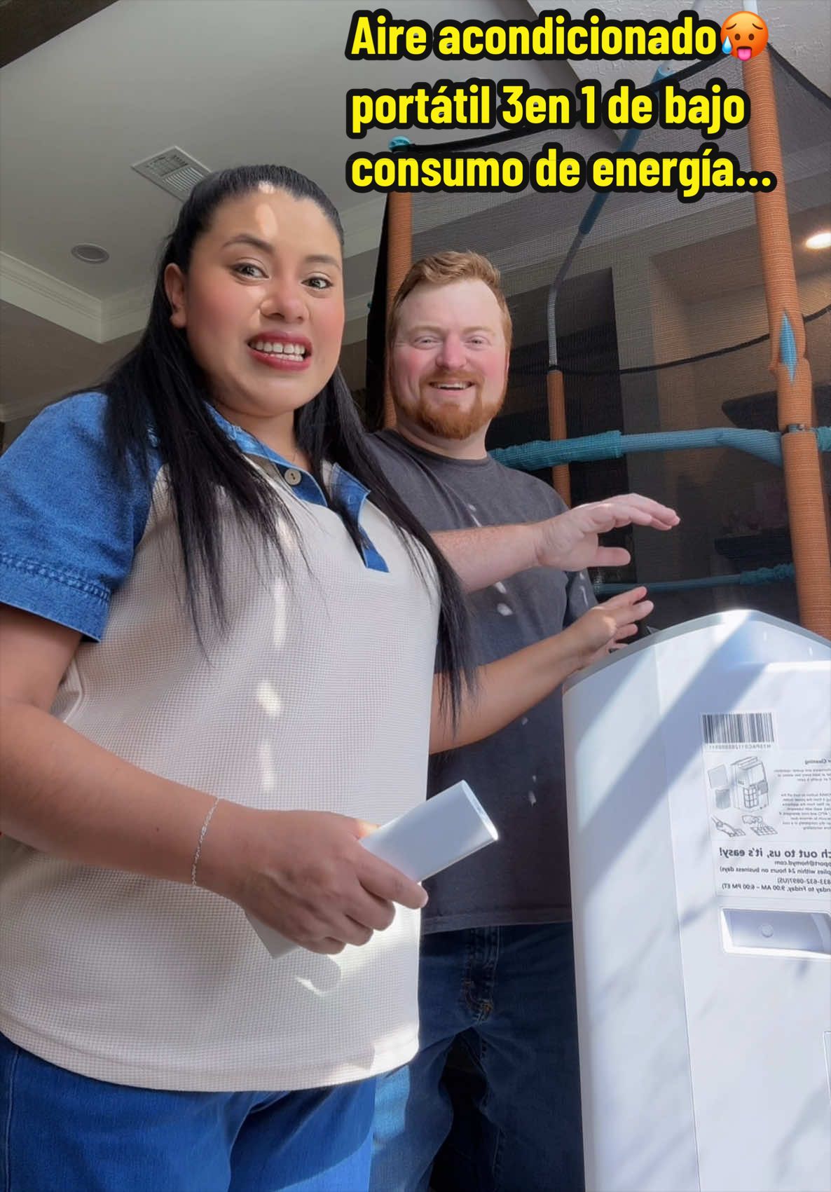 TikTok post by @sarahudson51 for Euhomy. Caption reads: @EUHOMY @Chris Hudson #3in1AC #airconditioner....