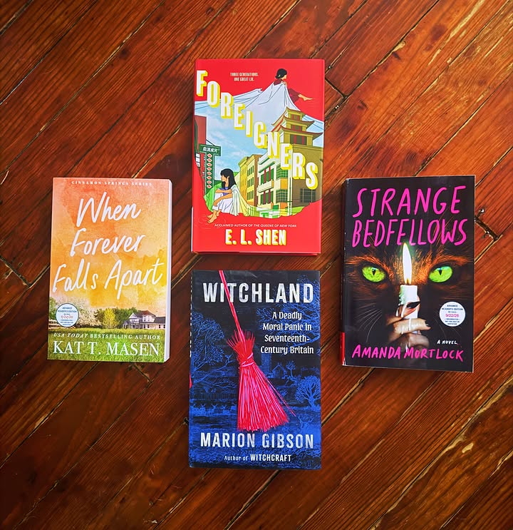 Instagram post by @libraryatcarleighs for Scribner Books. Caption reads: happy release day 🤗 STRANGE BEDFELLOWS “A dark....