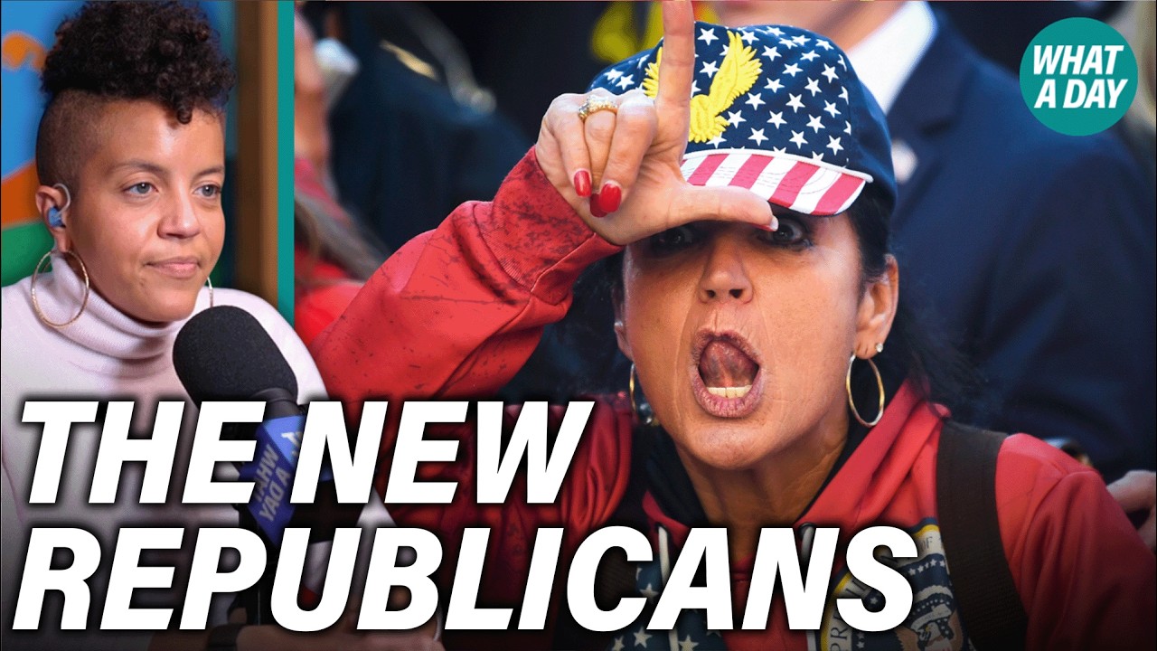 YouTube post by @whatadaypodcast for Hachette Book Group. Caption reads: Study Reveals Disturbing Truth About New....