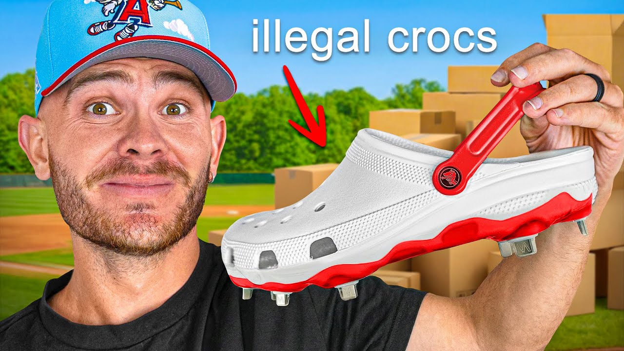 YouTube post by @AidenMcIntyreBaseball for Plate Crate. Caption reads: [...] every company below Custom Cleats ➡️ Plate....