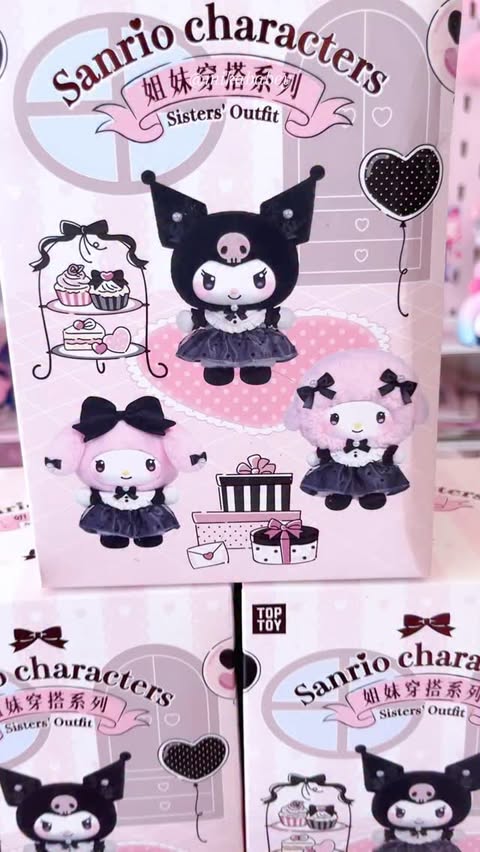 Instagram post by @mikababeyy for TOPTOY. Caption reads: [...] in jirai outfits 🥺🖤🤍 thank you again....