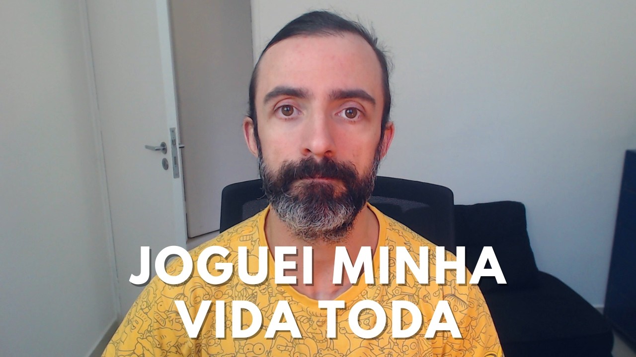 YouTube post by @CanaldoUcla for League Of Legends. Caption reads: RELATO DE UM ADULTO GAMER! "PASSEI 20 ANOS JOGANDO....