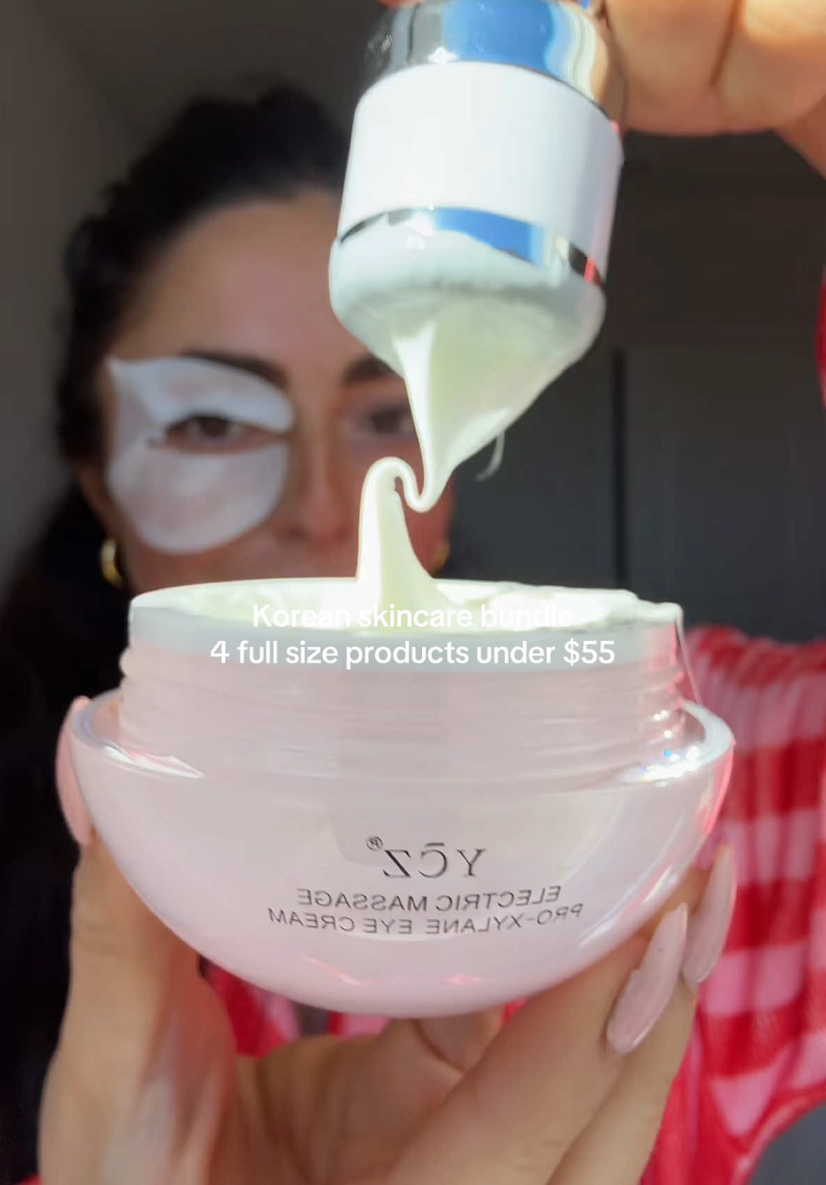 TikTok post by @sabinagilman1998 for YCZ Beauty. Caption reads: [...] bundle 4 full size neck/eye bundle @YCZ....