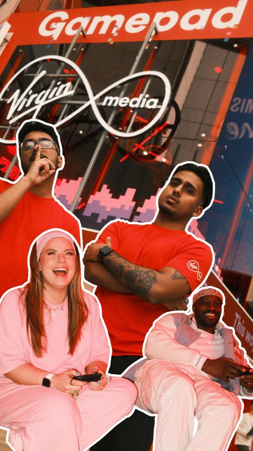 Instagram post by @danagram_ for Virgin Media Ireland. Caption reads: It’s the season finale of Mates Vs Mates 🎮🔥 and....