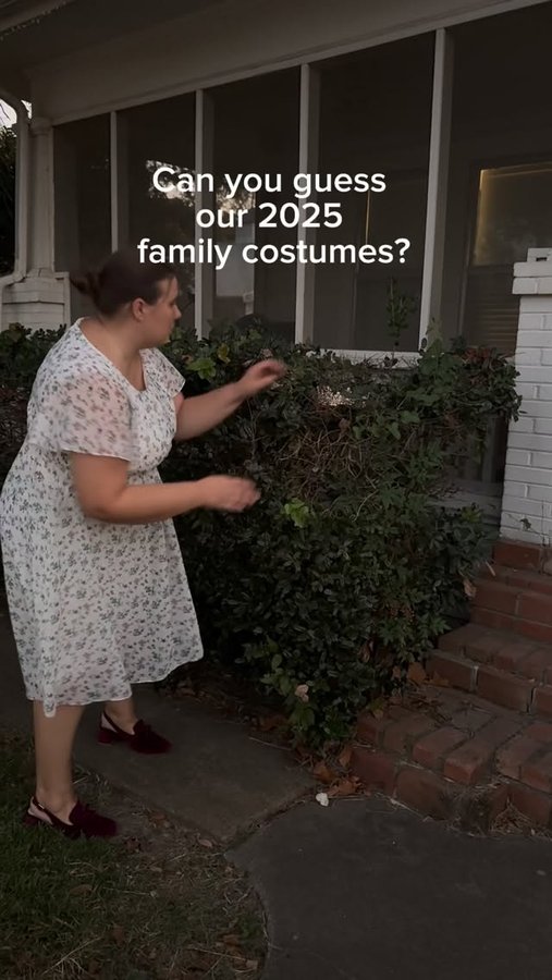 Instagram post by @documentourdays for Halloween Costumes. Caption reads: 👑✨ Guess Our 2025 Family Costume Theme!....