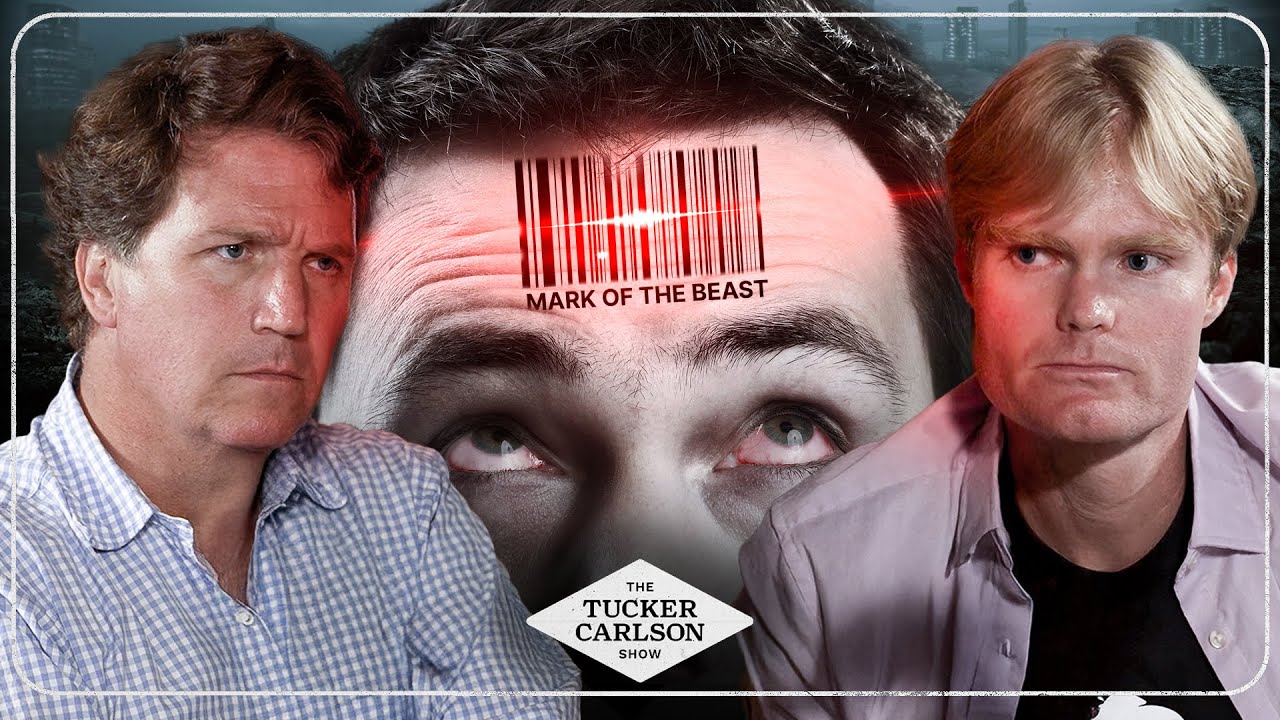 YouTube post by @TuckerCarlson for Hallow. Caption reads: The Occult, Kabbalah, the Antichrist’s Newest....