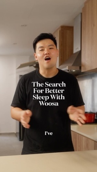 Instagram post by @thepantryboy for Woosa Sleep. Caption reads: Upgrading my sleep with @woosasg 🌙 | Their beds....