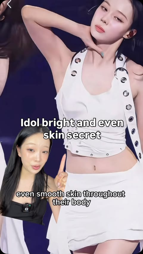 Instagram post by @l_yuhann for APLB Global Official. Caption reads: How do idols maintain a bright and even skin tone?....