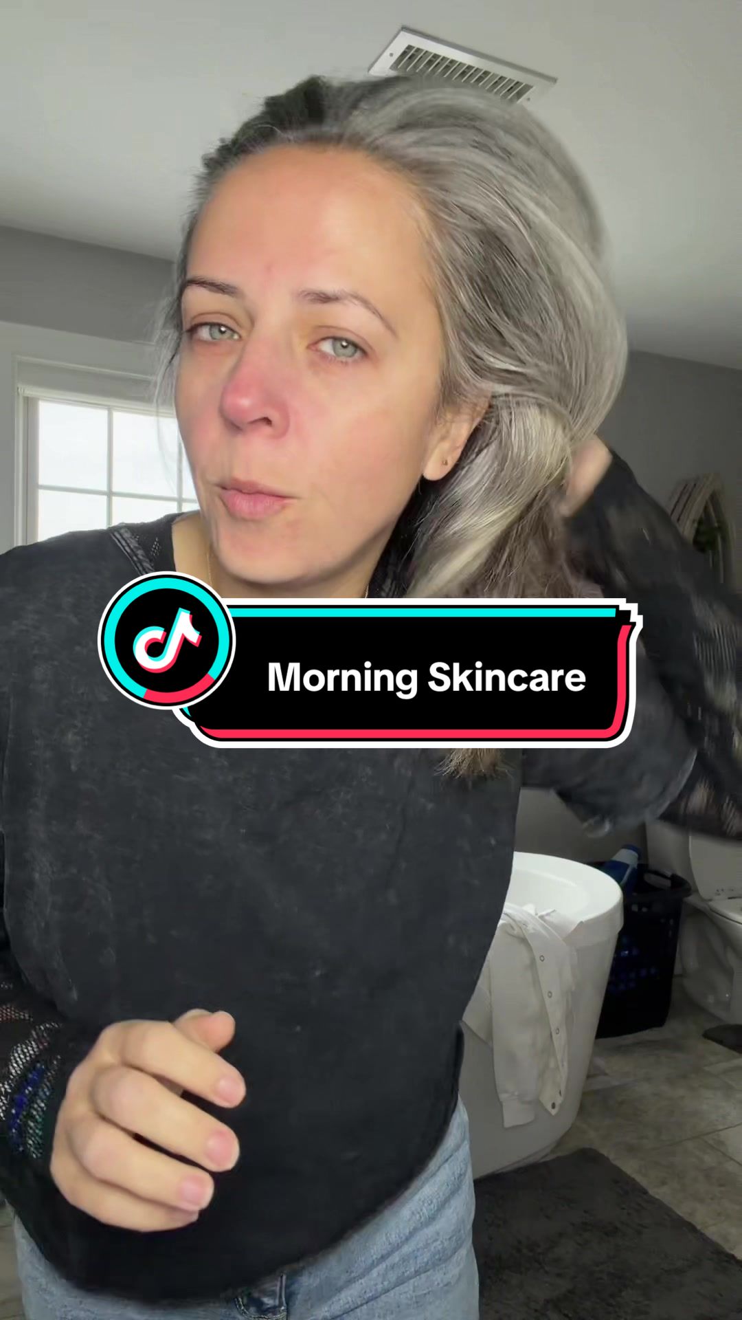 TikTok post by @kellyrosesarno for RoC Skincare. Caption reads: My morning #skincareroutine @mixsoon @Prequelskin....