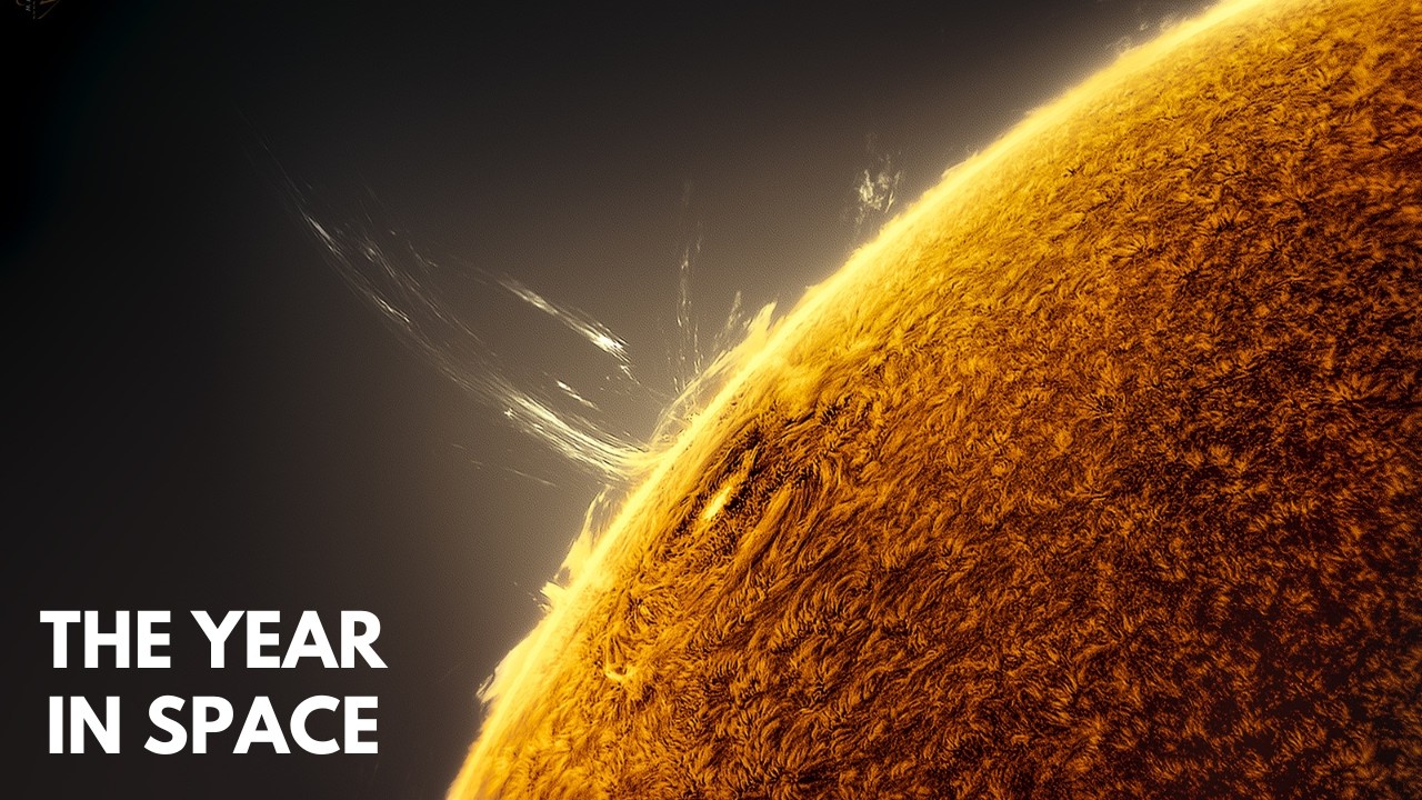 YouTube post by @TheSecretsoftheUniverse for NASA. Caption reads: Everything That Happened in Space in 2024...In a....