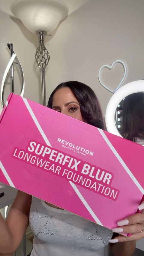 Instagram post by @makeupbysharonjoy for Makeup Revolution. Caption reads: [...] ✨flawless✨ 🎀💗 Obsessed with the....