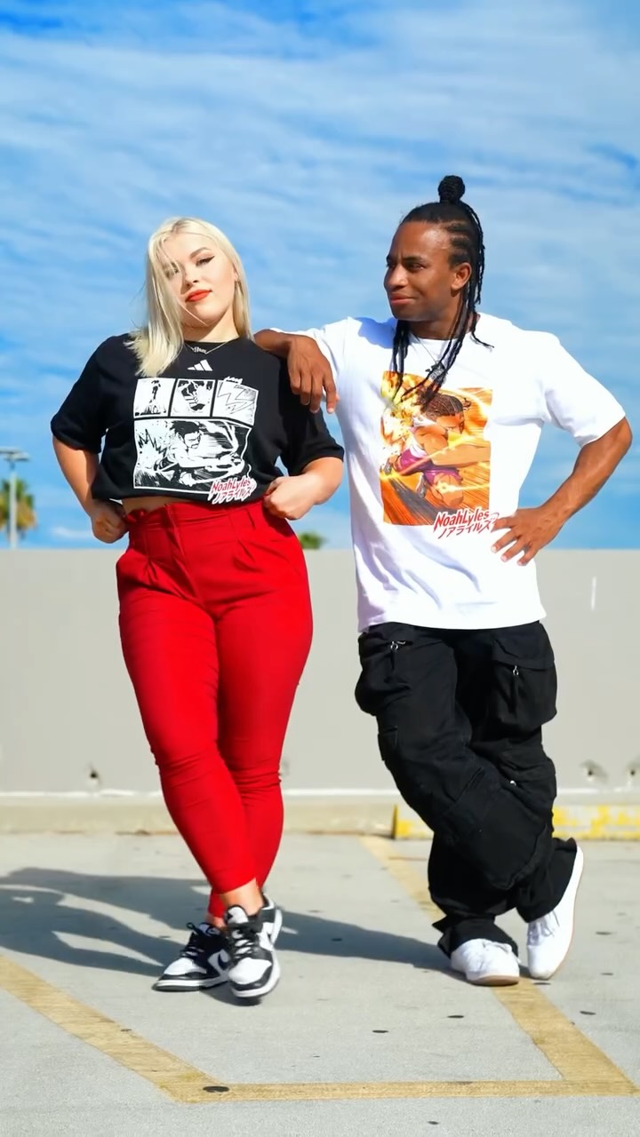 Instagram post by @dance10fikshun for Crunchyroll. Caption reads: Noah Lyles + Crunchyroll = a knockout anime....