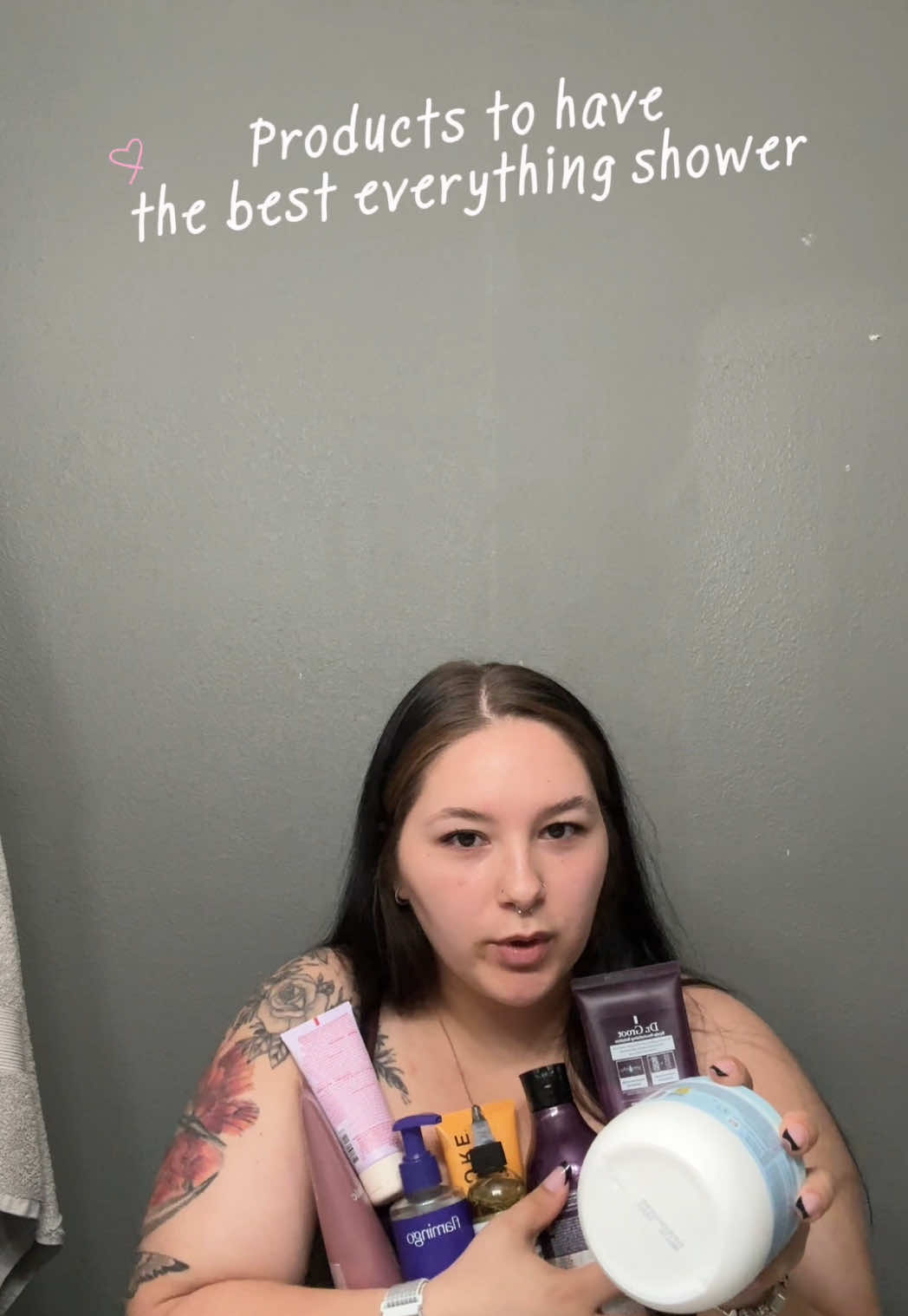 TikTok post by @mikaax for BRMUD US. Caption reads: All of my current favorite everything shower....
