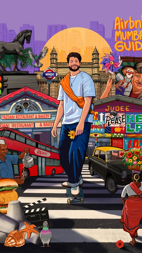 Instagram post by @ps.rathour for Airbnb. Caption reads: Mumbai, drawn the way it’s lived. ❤️

Long days....