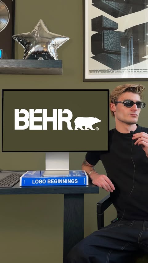 Instagram post by @spaceboycole for BEHR Paint. Caption reads: [...] Color of the Year: Grounded T27-01 #ad....
