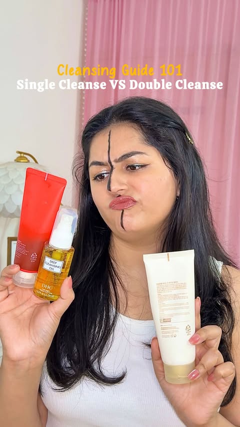 Instagram post by @skincareyingg for DHC. Caption reads: [...] [collab] For my first cleanse, I use the....
