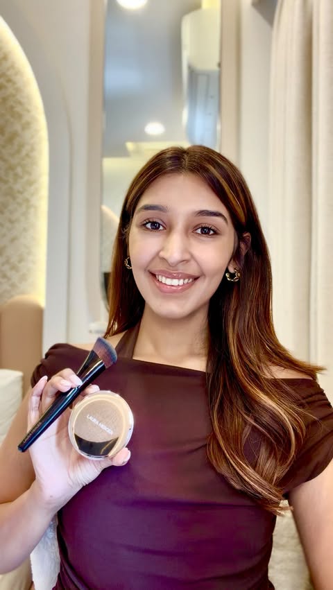 Instagram post by @honeysheth for LUXASIA. Caption reads: [...] Blur Balm at @tirabeauty. @lauramercier....