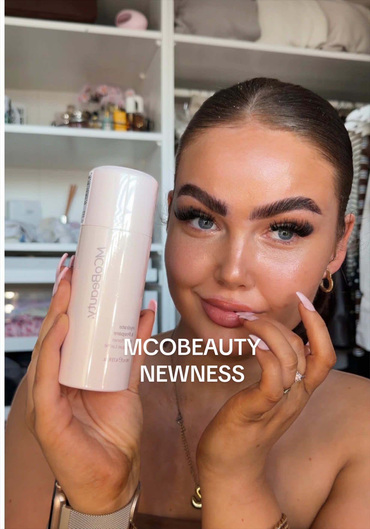 TikTok post by an influencer for MCoBeauty. Caption reads: [...] everything about this 🤩🤩 @MCoBeauty UK....