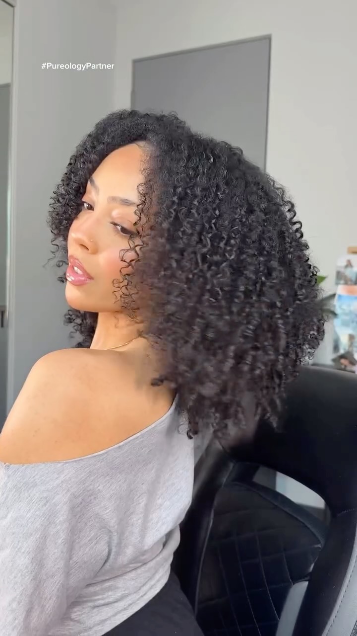 Instagram post by @alexabeckford for Pureology. Caption reads: [...] hydrate your hair & fill your cup! 💧 with....