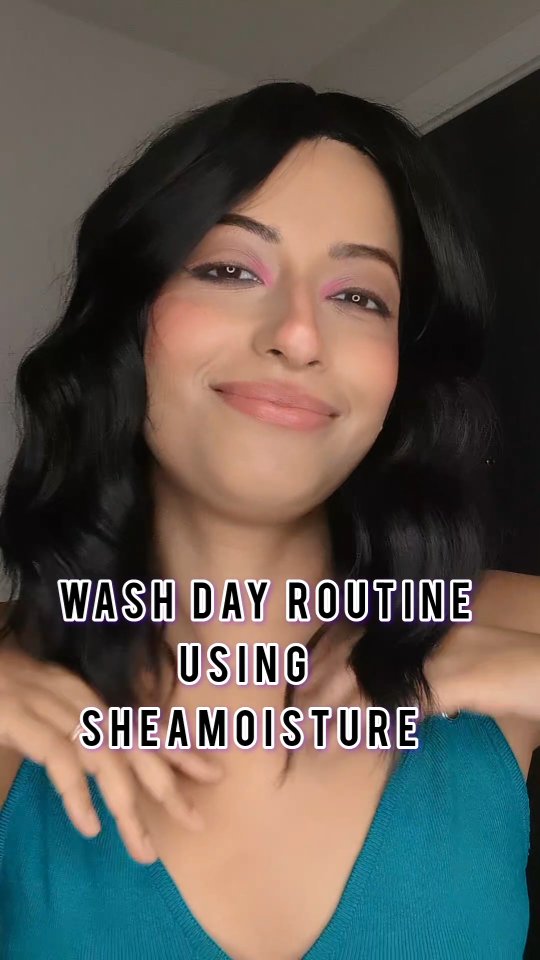 Instagram post by @chandrika_ssharma for Peersway. Caption reads: Transform your hair routine with @sheamoistureca....