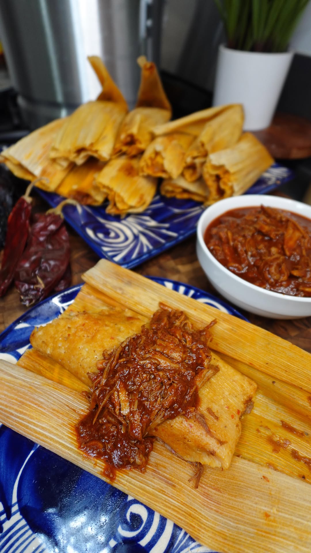 Instagram post by @micocinarapida for Soulful Pork. Caption reads: ¡Tamales Rojos! Sin duda los tamales son toda una....