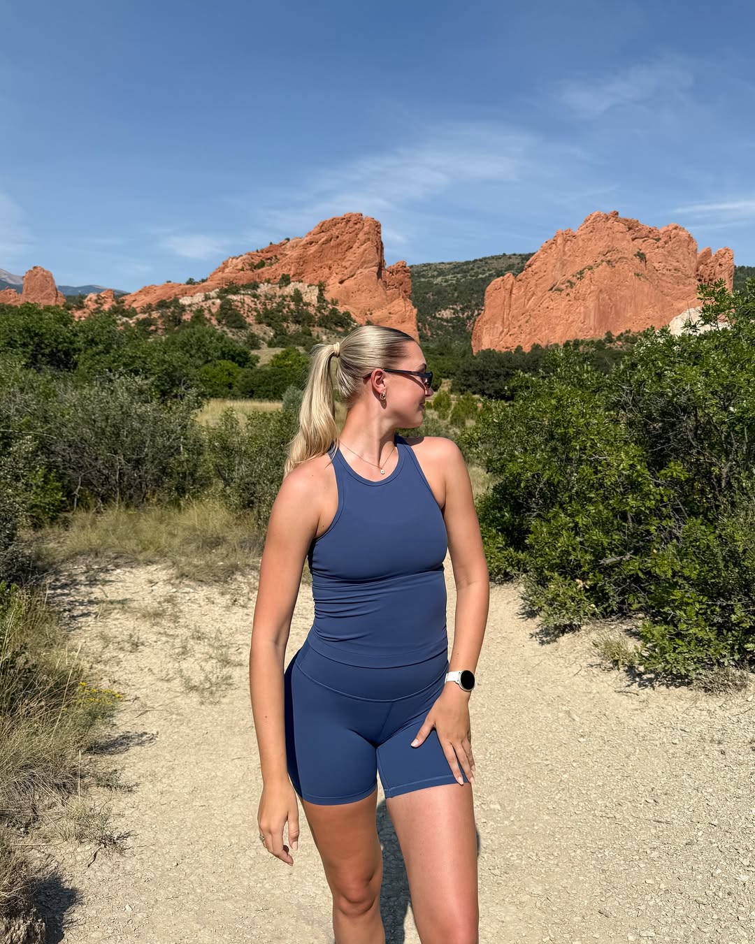 Instagram post by @lia.kieck for lululemon. Caption reads: my new favorite mountain town + my new favorite....
