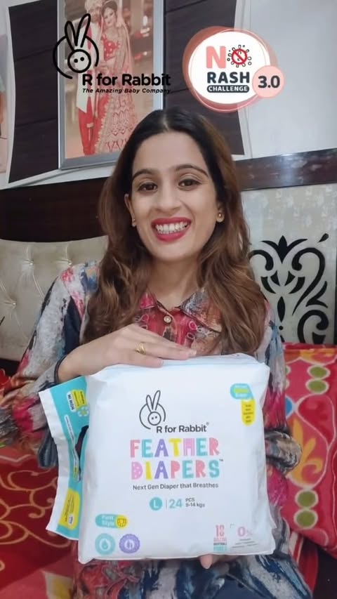 Instagram post by @mommy_and_avi for R for Rabbit. Caption reads: [...] 💛🐰 The No Rash Challenge 3.0 by....