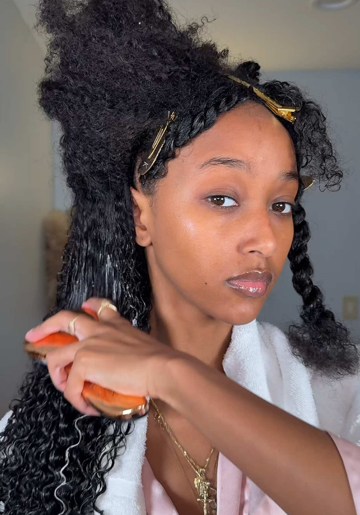 TikTok post by @bethermias for Camille Rose. Caption reads: [...] Hair used @Fenty Hair @Camille Rose....