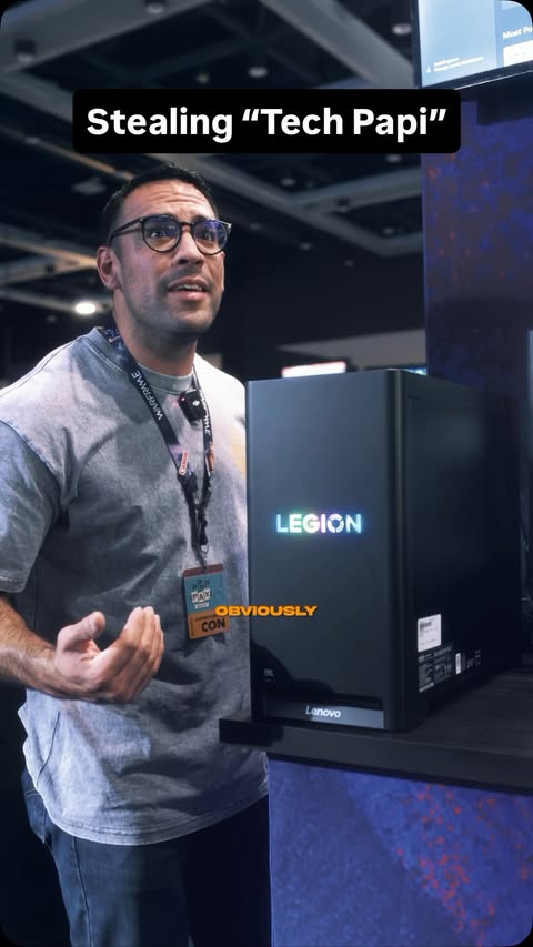 Instagram post by @cap_labss for Lenovo Legion. Caption reads: [...] too happy. ⁣ ⁣ But for real, the Lenovo....