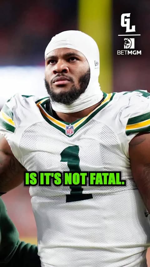 Instagram post by @greenlightpod for BetMGM. Caption reads: Chris reacts to Micah Parsons injury and what it....