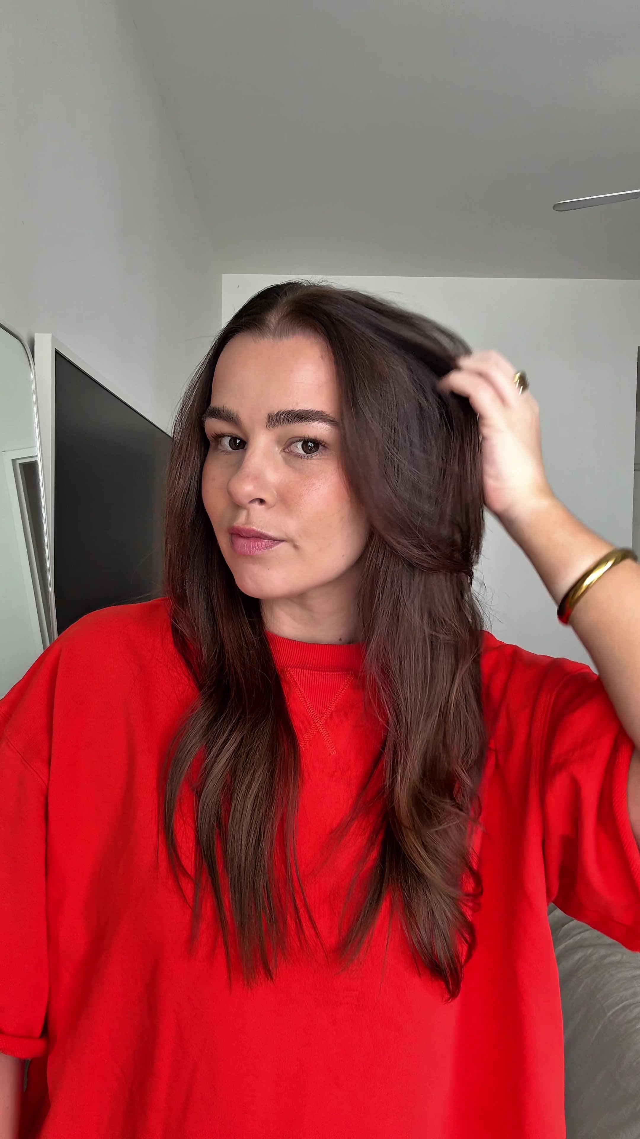 TikTok post by @bronterose_ for OGX Beauty. Caption reads: Slick backs can stay on rotation with the fixer....