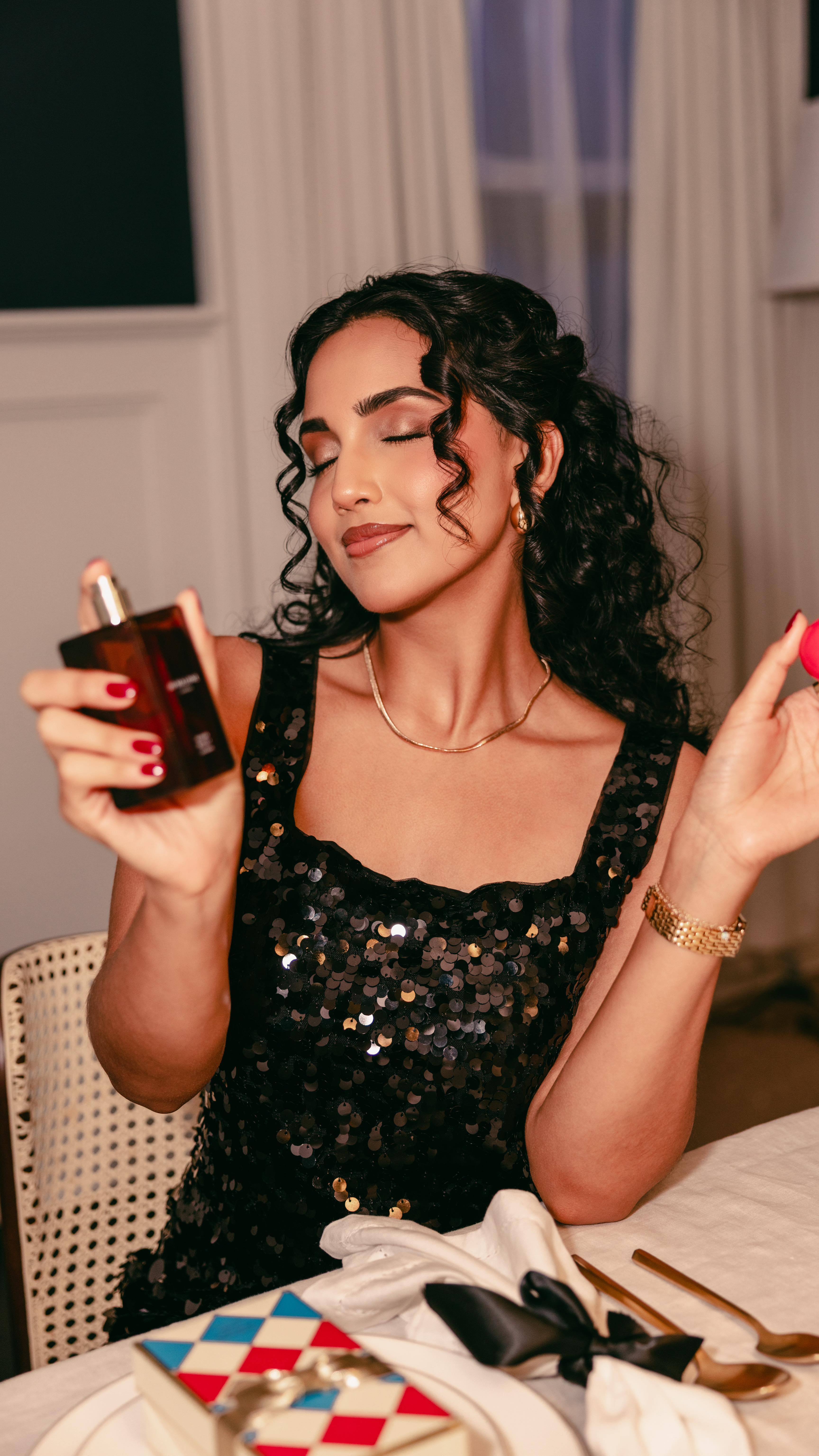 Instagram post by @vishakhalaka for Jo Malone London. Caption reads: my first commercial w/ @jomalonelondon!!! 🎁 i’m....