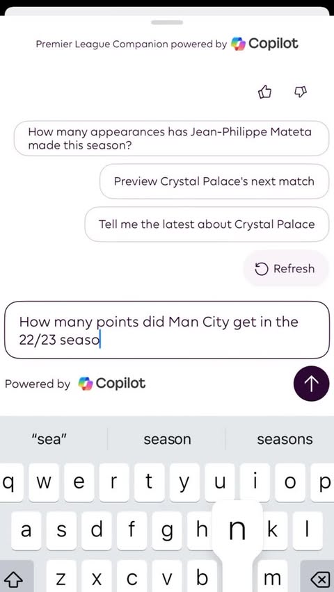 Instagram post by @talkcpfc_ for Microsoft. Caption reads: [...] behind football content, courtesy of....