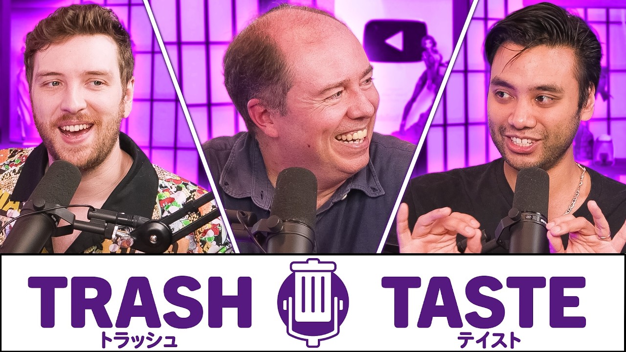 YouTube post by @TrashTaste for Vessi. Caption reads: Sitting Down With Final Fantasy Head Localizer....