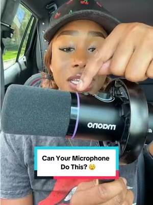 TikTok post by @bossbagdigital_edu for Maono. Caption reads: [...] car—no strings attached. 🎤🚗 @maono_us Tap....