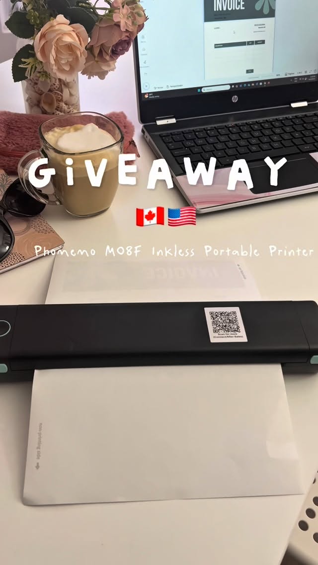 Instagram post by @daniariasor for Phomemo. Caption reads: CLOSED!!!! 

G I V E A W A Y📌 🖨️ 👀
I partnered....