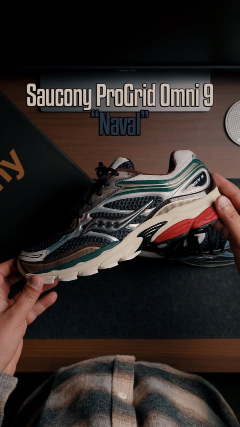 Instagram post by @chefdoomy for Saucony. Caption reads: [...] colorway of the ProGrid Omni 9 from @saucony....