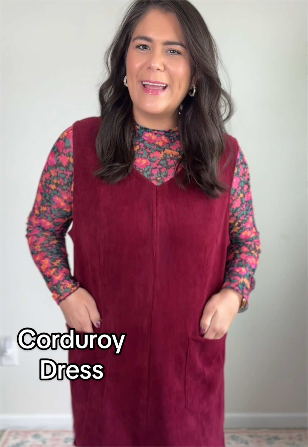 TikTok post by @keepupwiththeroses for AUSELILY. Caption reads: [...] stretchy corduroy? Yes please 🙋🏻‍♀️....