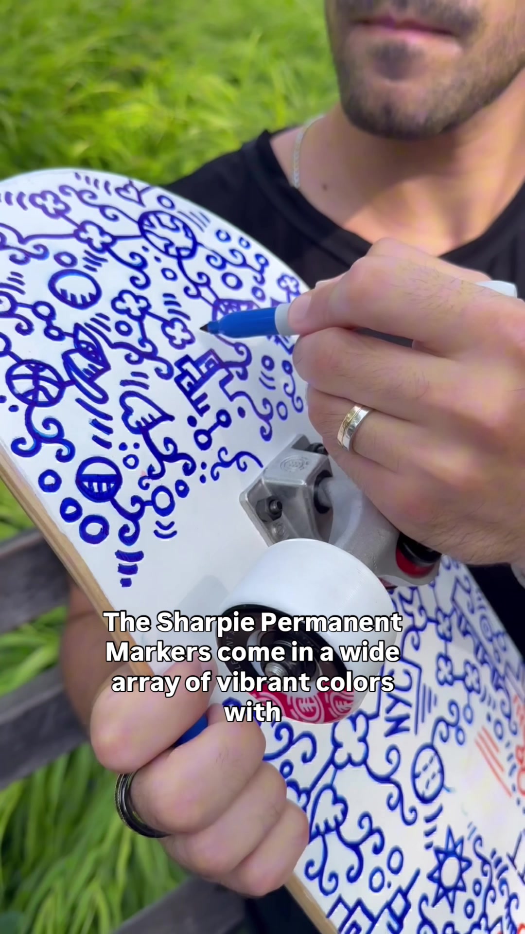 TikTok post by @alex_alpert for Sharpie. Caption reads: #ad Sat down with some @Sharpie markets and my....