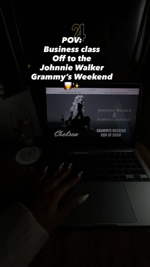Instagram post by @chels_sloan for Johnnie Walker. Caption reads: [...] her way to Los Angeles for the....
