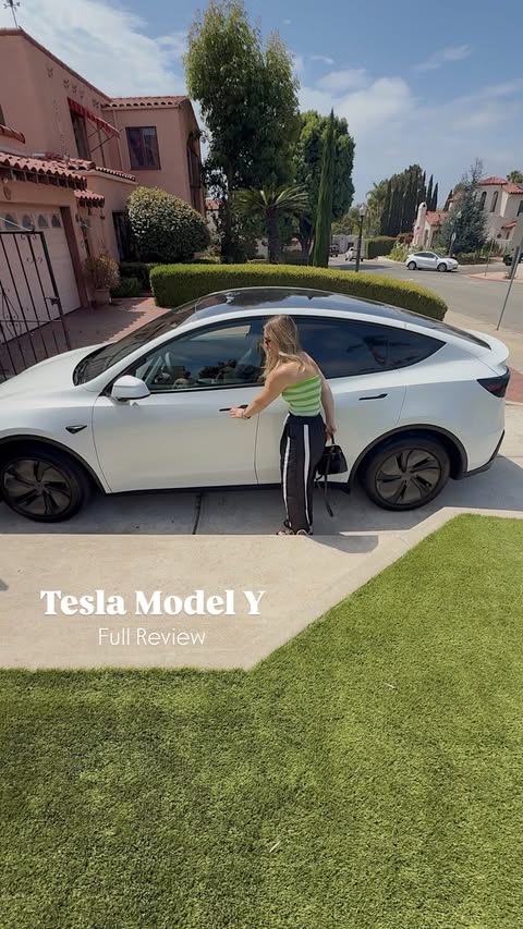 Instagram post by @rachsomp for Tesla. Caption reads: Call me a believer. But this skeptical....