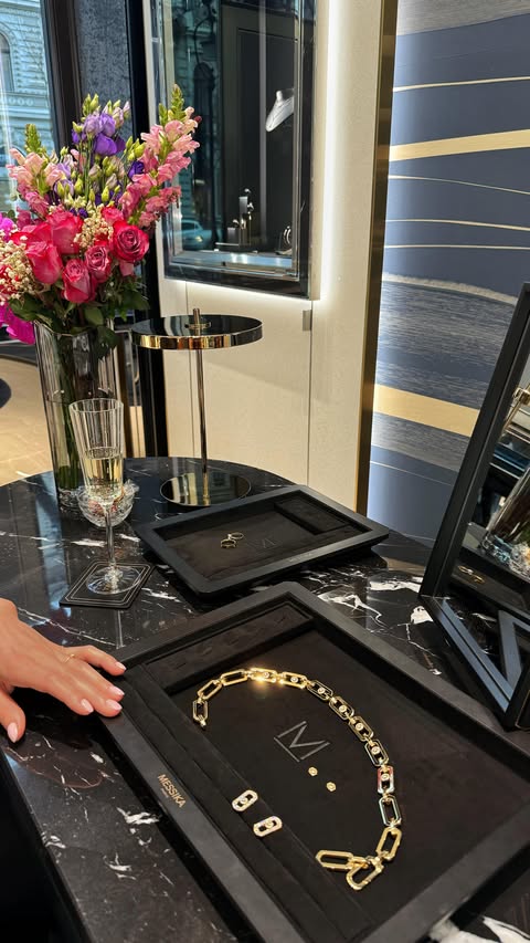 Instagram post by @ivett_hupczik for Messika. Caption reads: [...] and exclusive jewelry presentation from....